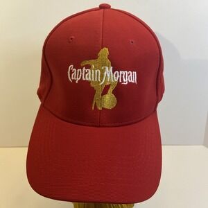 Captain Morgan Spiced Rum Strapback Adjustable Hat Cap Baseball Men‎ Women Red